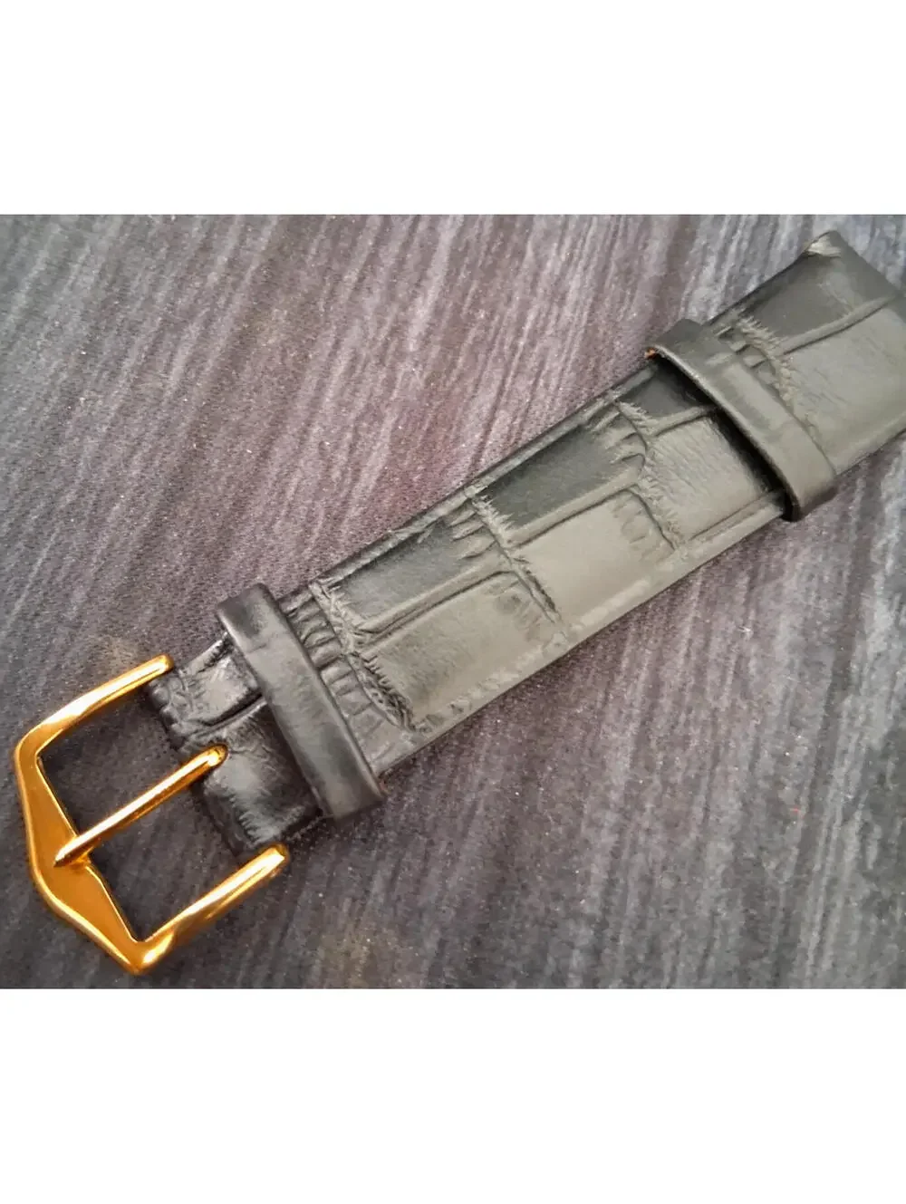 Croc Grain Laminated Leather Watch Strap 20mm X 196mm 7.75